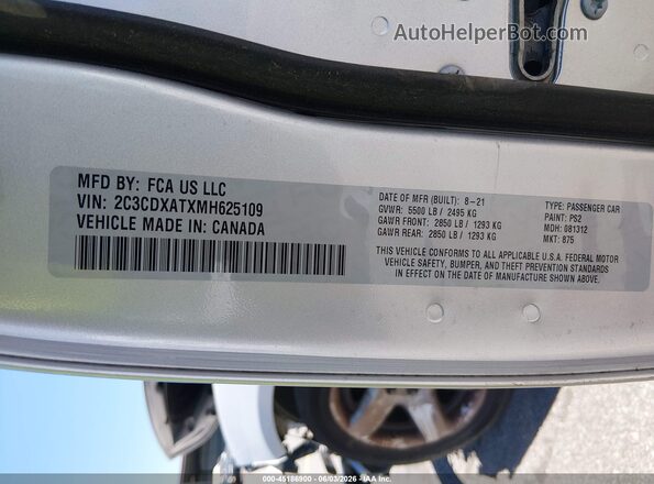 2C3CDXATXMH625109 2021 DODGE CHARGER Silver 