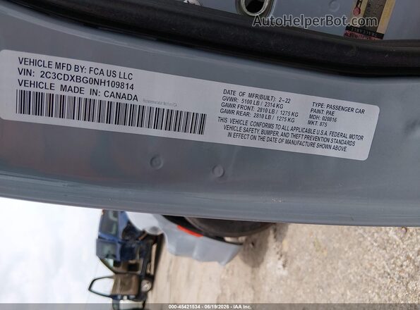 2C3CDXBG0NH109814 2022 DODGE CHARGER Silver Շարժիչի բաժամունքի տեսք