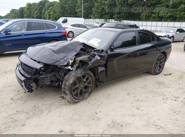 2C3CDXBG0NH153442 2022 DODGE CHARGER Black წინა მარცხენა ხედი სამი მეოთხედიდან