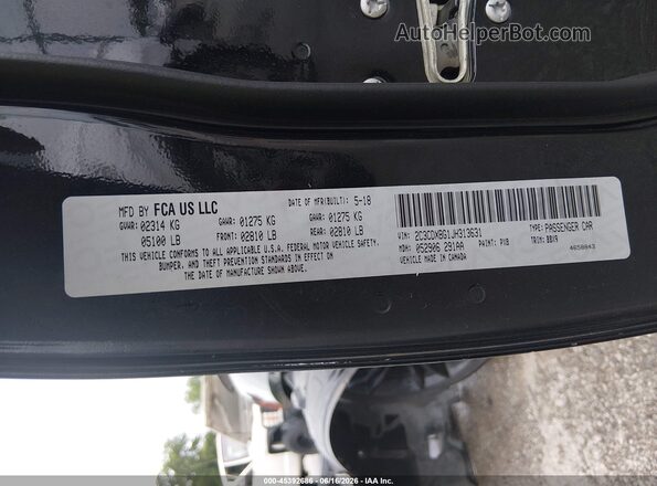 2C3CDXBG1JH313631 2018 DODGE CHARGER Черный Вид подкапотного пространства