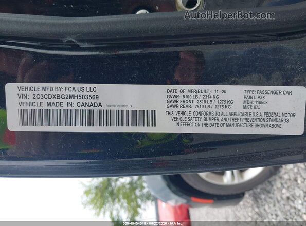 2C3CDXBG2MH503569 2021 DODGE CHARGER Black Engine compartment view