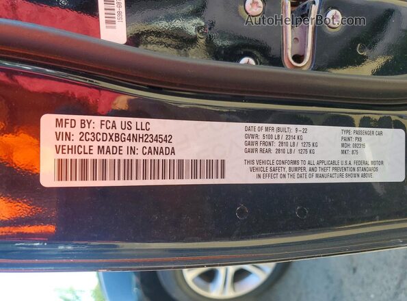 2C3CDXBG4NH234542 2022 DODGE CHARGER Black 