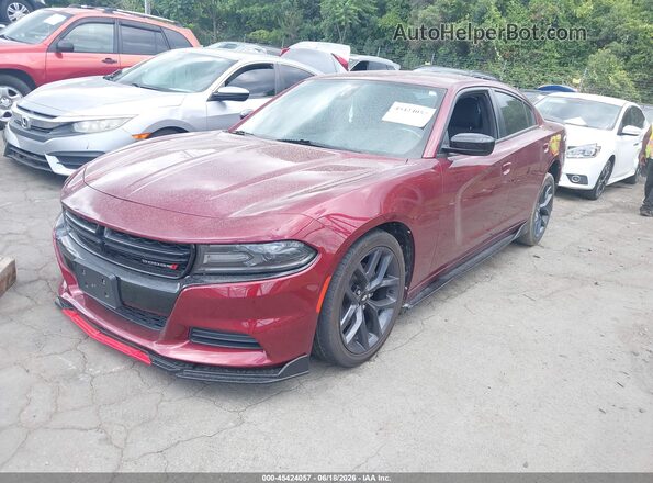 2C3CDXBG6KH637692 2019 DODGE CHARGER Burgundy წინა მარცხენა ხედი სამი მეოთხედიდან