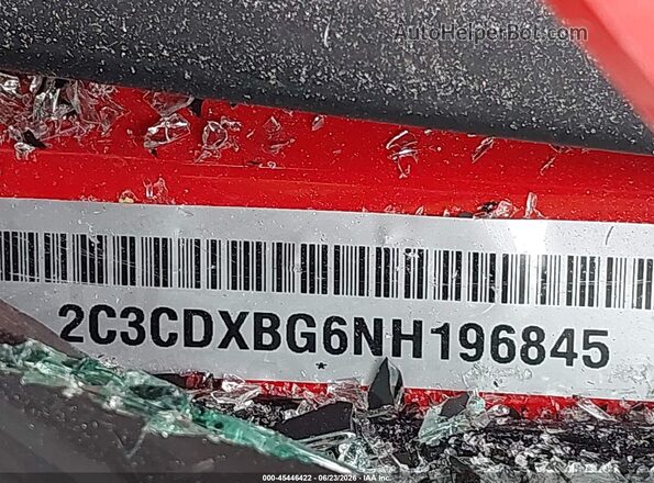 2C3CDXBG6NH196845 2022 DODGE CHARGER Красный Вид подкапотного пространства
