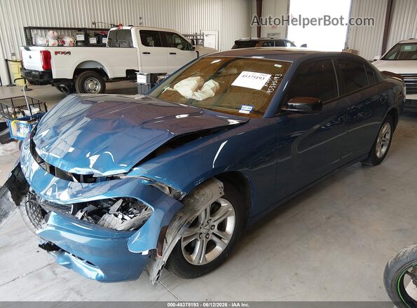 2C3CDXBG6PH640194 2023 DODGE CHARGER Blue წინა მარცხენა ხედი სამი მეოთხედიდან
