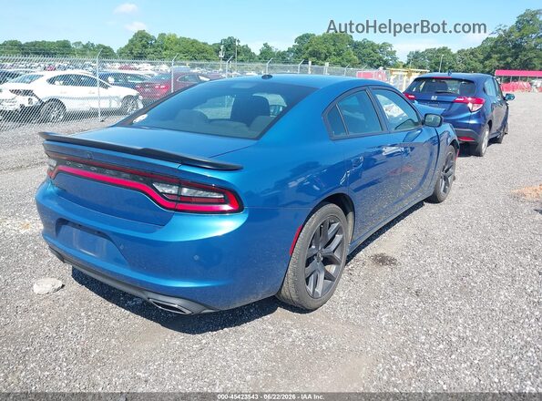 2C3CDXBG7MH604039 2021 DODGE CHARGER Blue Trasero derecho