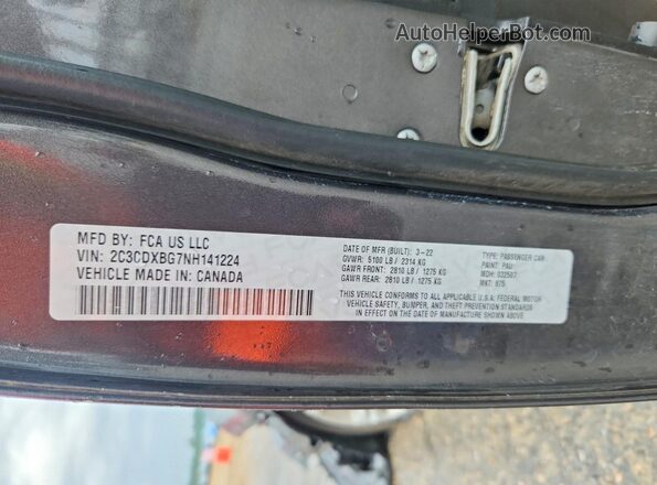 2C3CDXBG7NH141224 2022 DODGE CHARGER Gray Widok komory silnika