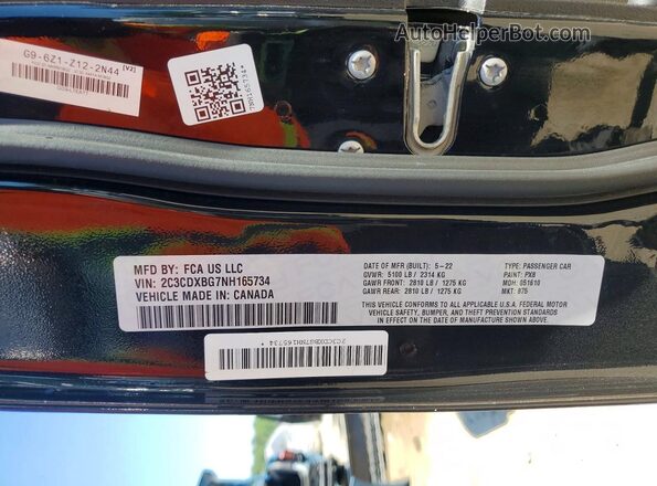 2C3CDXBG7NH165734 2022 DODGE CHARGER Black 