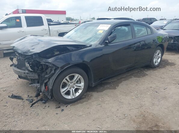 2C3CDXBG7NH208128 2022 DODGE CHARGER Black Առջևի ձախ երեք քառորդ տեսարան