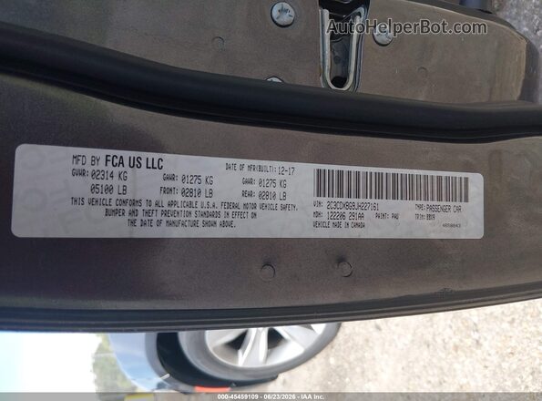 2C3CDXBG9JH227161 2018 DODGE CHARGER Gray Vista del compartimento del motor