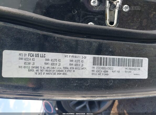 2C3CDXBG9LH150312 2020 DODGE CHARGER Черный Вид подкапотного пространства