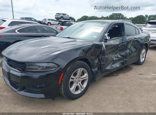 2C3CDXBGXJH158416 2018 DODGE CHARGER Black Առջևի ձախ երեք քառորդ տեսարան
