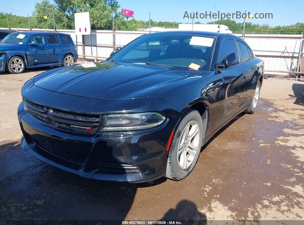 2C3CDXBGXJH186457 2018 DODGE CHARGER Black Առջևի ձախ երեք քառորդ տեսարան