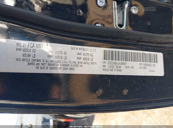 2C3CDXBGXJH186457 2018 DODGE CHARGER Black Շարժիչի բաժամունքի տեսք