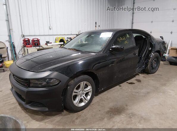 2C3CDXBGXKH581904 2019 DODGE CHARGER Black Առջևի ձախ երեք քառորդ տեսարան