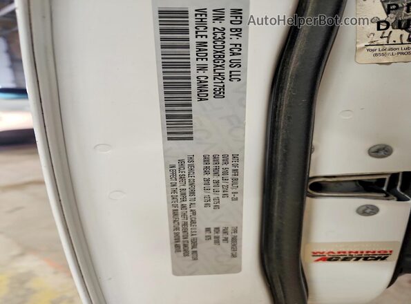 2C3CDXBGXLH217550 2020 DODGE CHARGER White Вид підкапотного простору