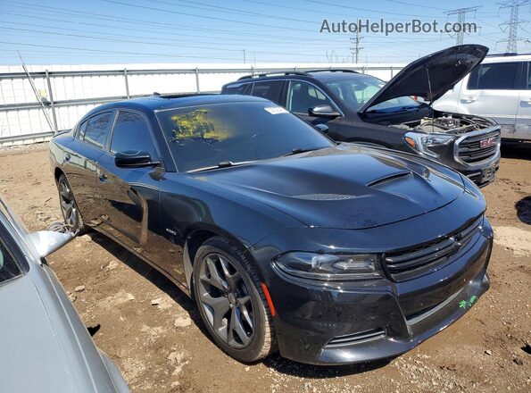 2C3CDXCT0HH525734 2017 DODGE CHARGER Black Przód prawy
