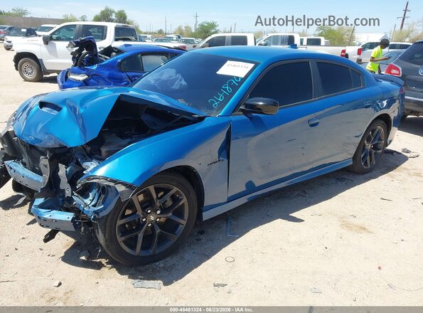 2C3CDXCT2NH264876 2022 DODGE CHARGER Blue Առջևի ձախ երեք քառորդ տեսարան