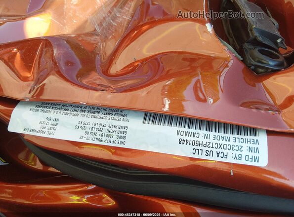 2C3CDXCT2PH501448 2023 DODGE CHARGER Orange Вид підкапотного простору