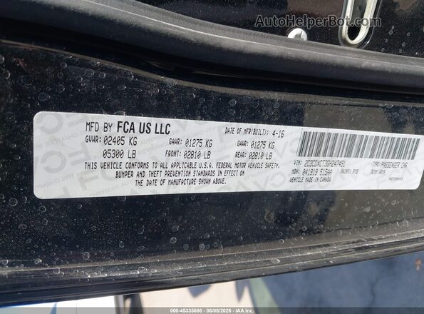 2C3CDXCT3GH247491 2016 DODGE CHARGER Black Engine compartment view