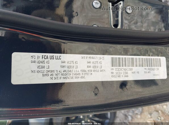 2C3CDXCT4GH112889 2016 DODGE CHARGER Black ძრავის განყოფილების ხედი