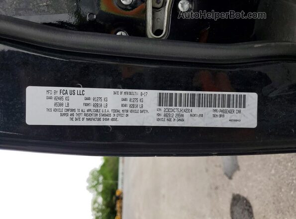 2C3CDXCT5JH142314 2018 DODGE CHARGER Black Vista del compartimento del motor