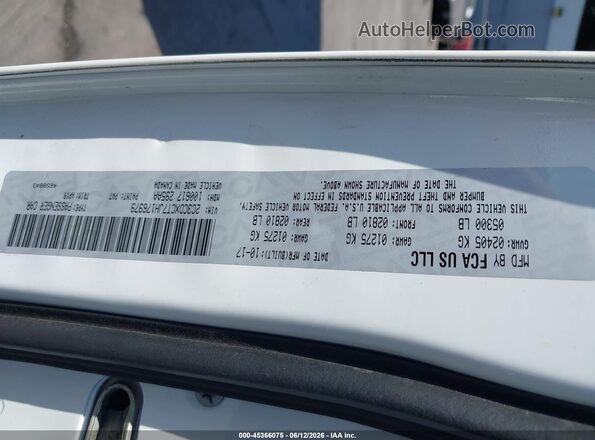 2C3CDXCT7JH176979 2018 DODGE CHARGER White Շարժիչի բաժամունքի տեսք
