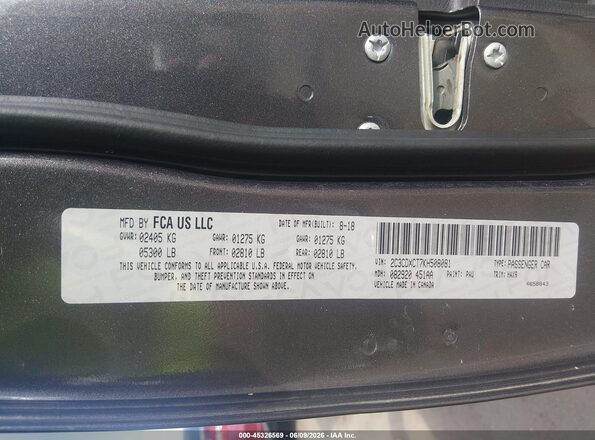 2C3CDXCT7KH508081 2019 DODGE CHARGER Gray Vista del compartimento del motor