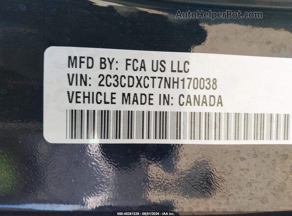 2C3CDXCT7NH170038 2022 DODGE CHARGER Черный Вид подкапотного пространства