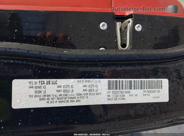 2C3CDXCT8GH146589 2016 DODGE CHARGER Black Widok komory silnika