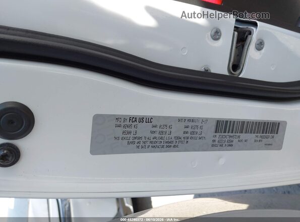 2C3CDXCT8HH572106 2017 DODGE CHARGER White Widok komory silnika