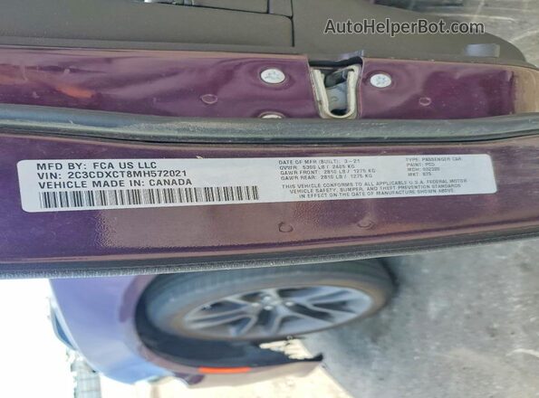 2C3CDXCT8MH572021 2021 DODGE CHARGER Purple Engine compartment view