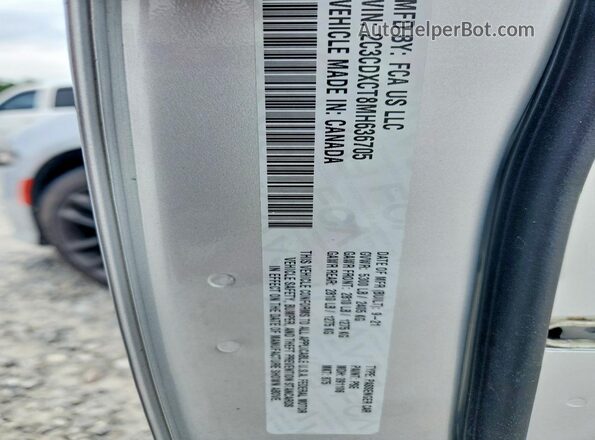 2C3CDXCT8MH636705 2021 DODGE CHARGER Silver Вид наклейки з VIN-кодом