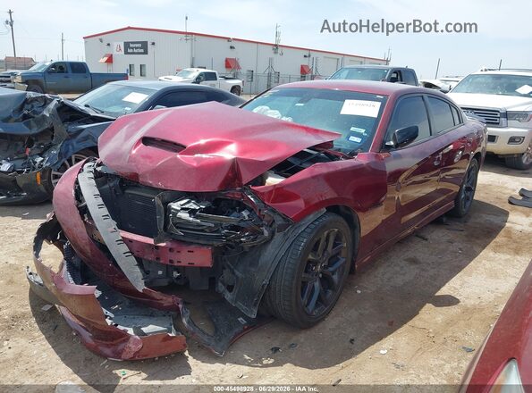 2C3CDXCT8NH261822 2022 DODGE CHARGER Maroon Vista tres cuartos delantera izquierda