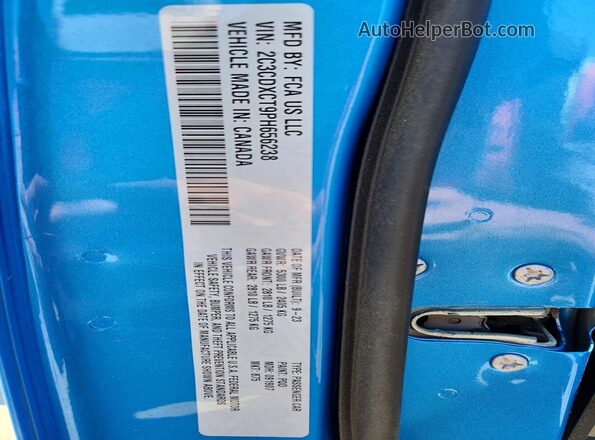 2C3CDXCT9PH656238 2023 DODGE CHARGER Синий Вид наклейки с VIN-кодом