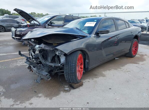 2C3CDXCTXJH233417 2018 DODGE CHARGER Gray Առջևի ձախ երեք քառորդ տեսարան
