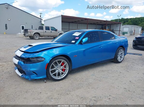 2C3CDXEJ1JH290990 2018 DODGE CHARGER Синий Передняя левая четверть