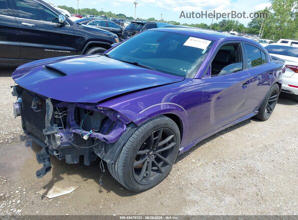 2C3CDXGJ0JH290735 2018 DODGE CHARGER Purple Առջևի ձախ երեք քառորդ տեսարան