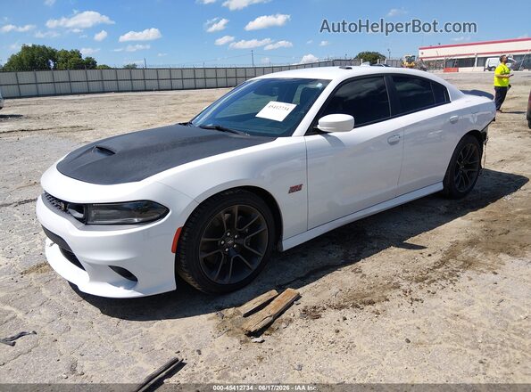 2C3CDXGJ0LH255034 2020 DODGE CHARGER White წინა მარცხენა ხედი სამი მეოთხედიდან