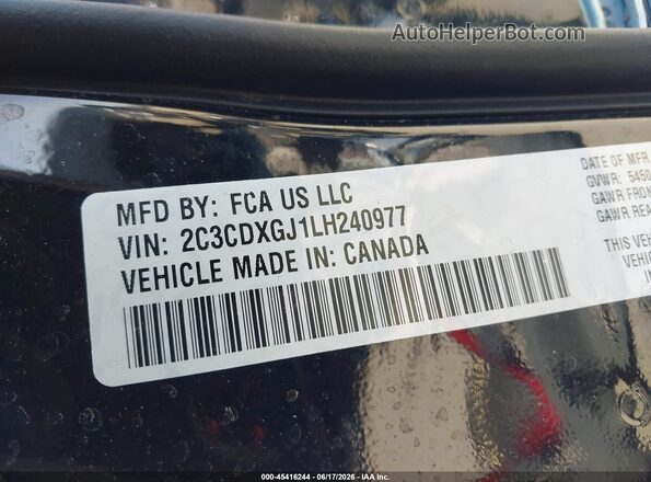 2C3CDXGJ1LH240977 2020 DODGE CHARGER Black Вид підкапотного простору