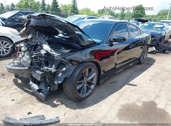 2C3CDXGJ2KH703644 2019 DODGE CHARGER Black წინა მარცხენა ხედი სამი მეოთხედიდან