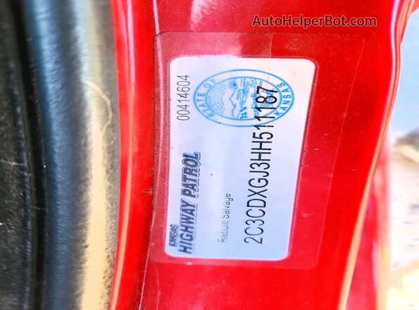 2C3CDXGJ3HH511187 2017 DODGE CHARGER Red Engine compartment view
