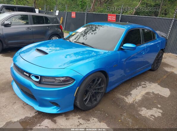 2C3CDXGJ3JH313540 2018 DODGE CHARGER Blue Vista tres cuartos delantera izquierda