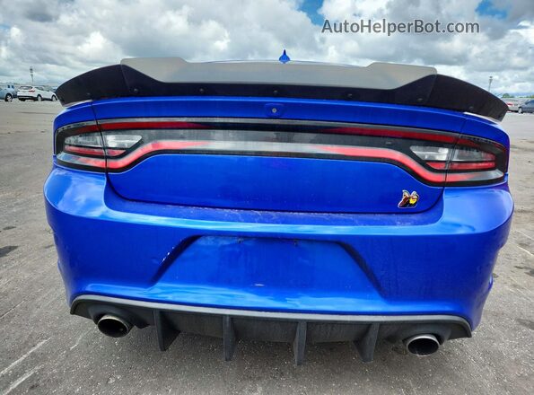 2C3CDXGJ3KH506885 2019 DODGE CHARGER Blue Вид ззаду