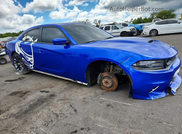 2C3CDXGJ3KH506885 2019 DODGE CHARGER Blue Передня права чверть