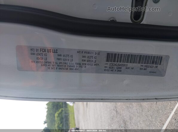 2C3CDXGJ5GH292019 2016 DODGE CHARGER White Vista del compartimento del motor