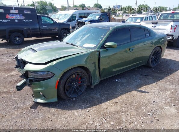 2C3CDXGJ6KH646770 2019 DODGE CHARGER Green წინა მარცხენა ხედი სამი მეოთხედიდან