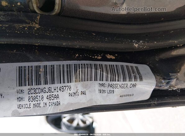 2C3CDXGJ6LH149770 2020 DODGE CHARGER Gray ძრავის განყოფილების ხედი