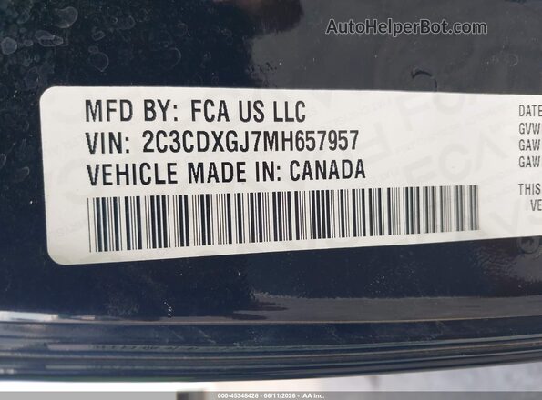 2C3CDXGJ7MH657957 2021 DODGE CHARGER Black Вид підкапотного простору