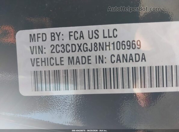 2C3CDXGJ8NH106969 2022 DODGE CHARGER Black Вид підкапотного простору